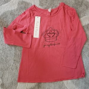 Girls coral graphic long sleeve tee